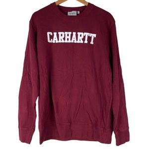 Reposhed - Carhartt Crewneck Block Logo Midweigth College Sweatshirt Size Large